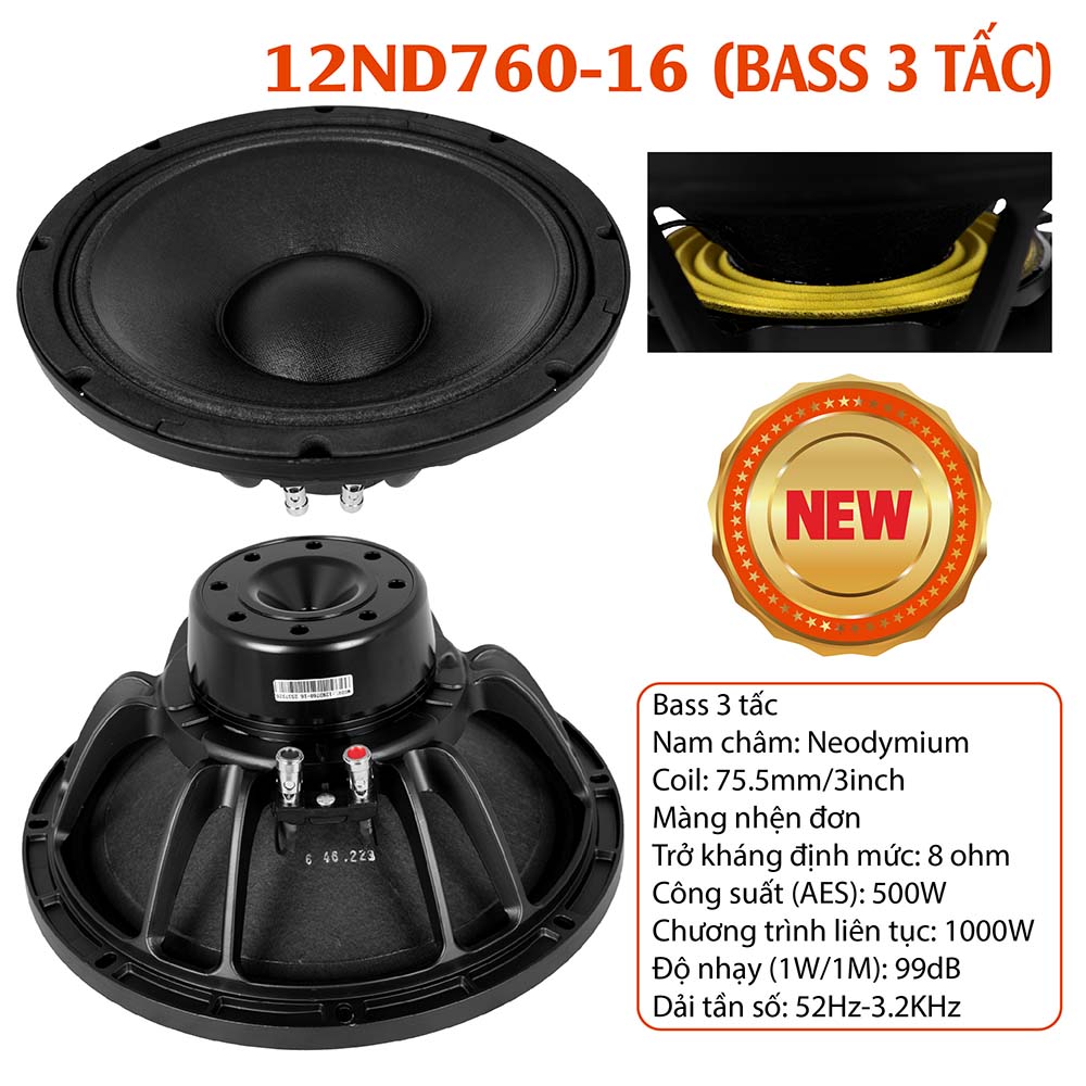 Bass 3 tấc 12ND760-16