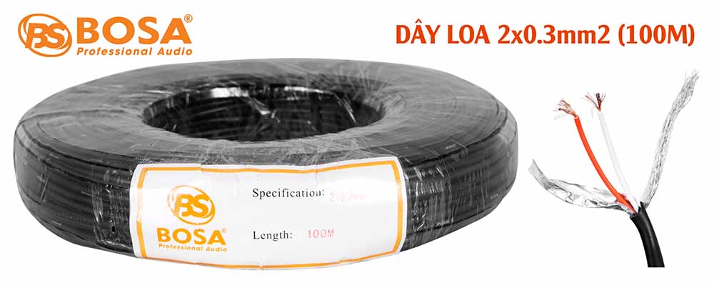 DÂY LOA BOSA 2x0.3mm2 (100M)