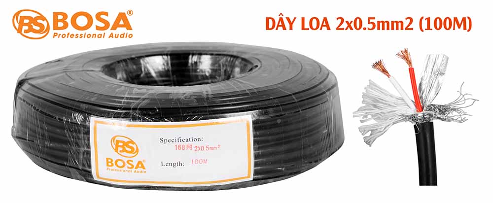 DÂY LOA BOSA 2x0.5mm2 (100M)
