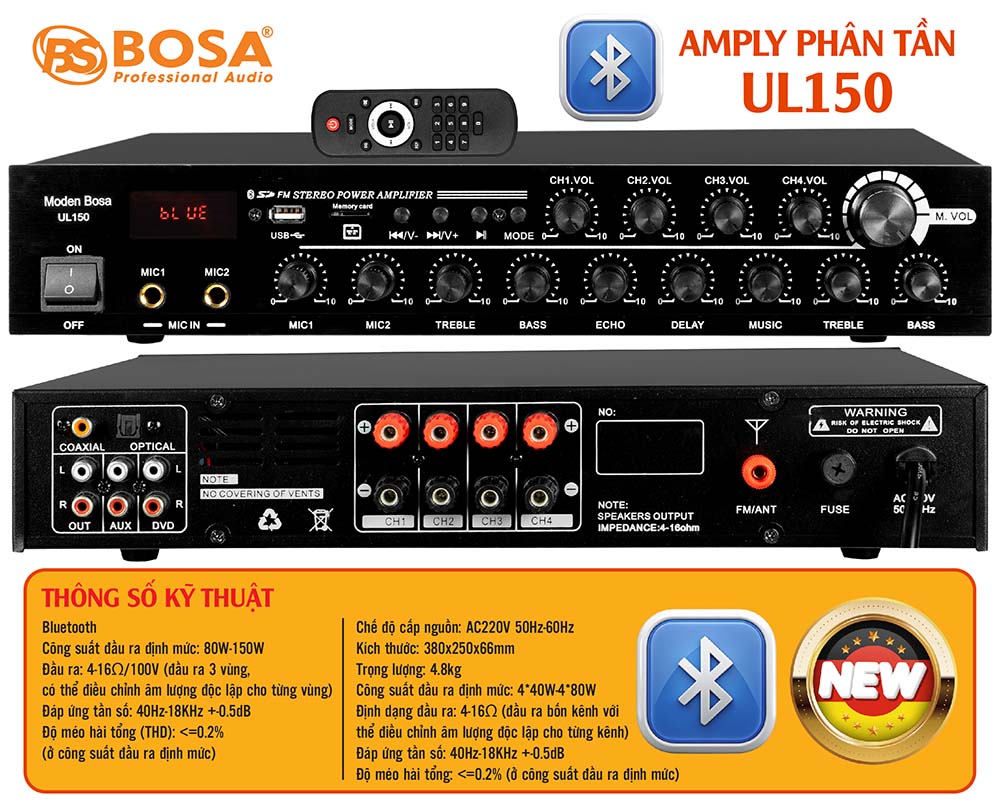 Amply phân tần bosa UL150 bluetooth