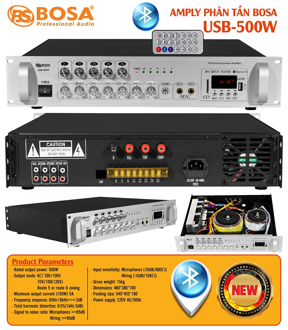 Amply phân tần bosa USB-500W