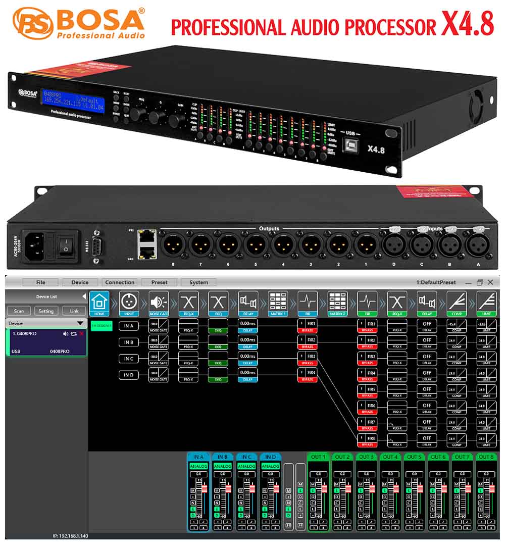 PROFESSIONAL AUDIO PROCESSOR BOSA X4.8
