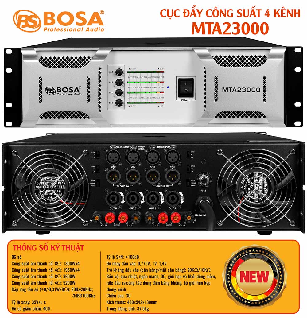 Cục đẩy công suất 4 kênh bosa MTA23000