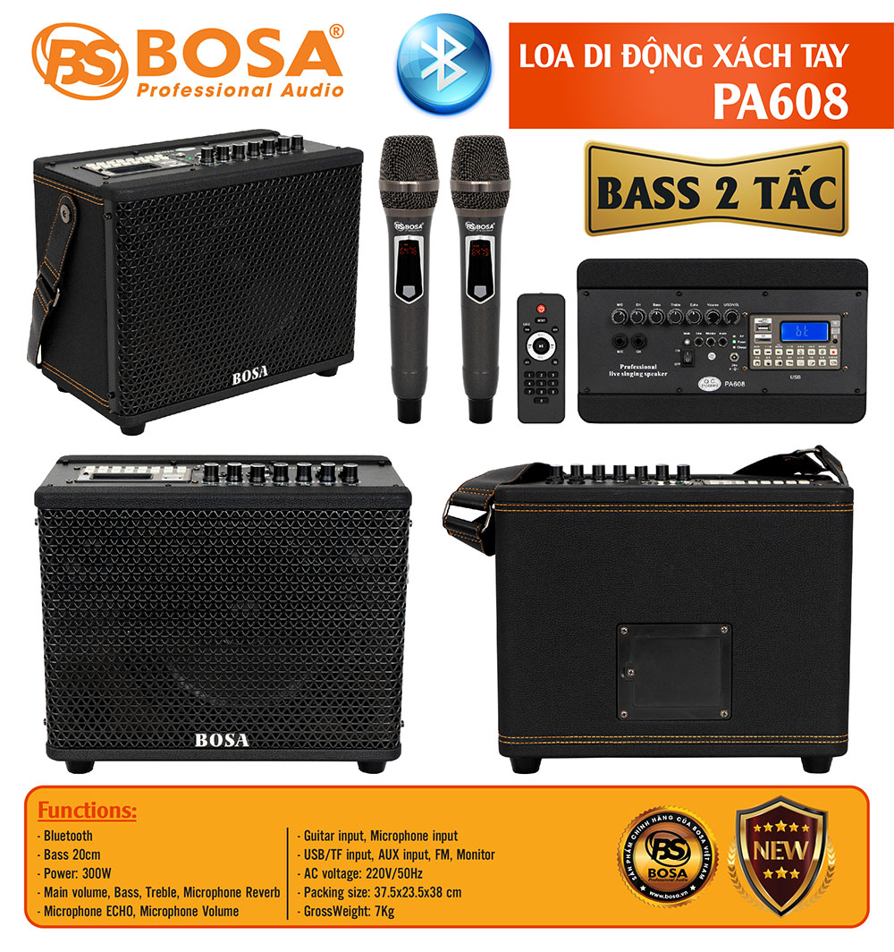 LOA DI ĐỘNG XÁCH TAY BOSA PA608