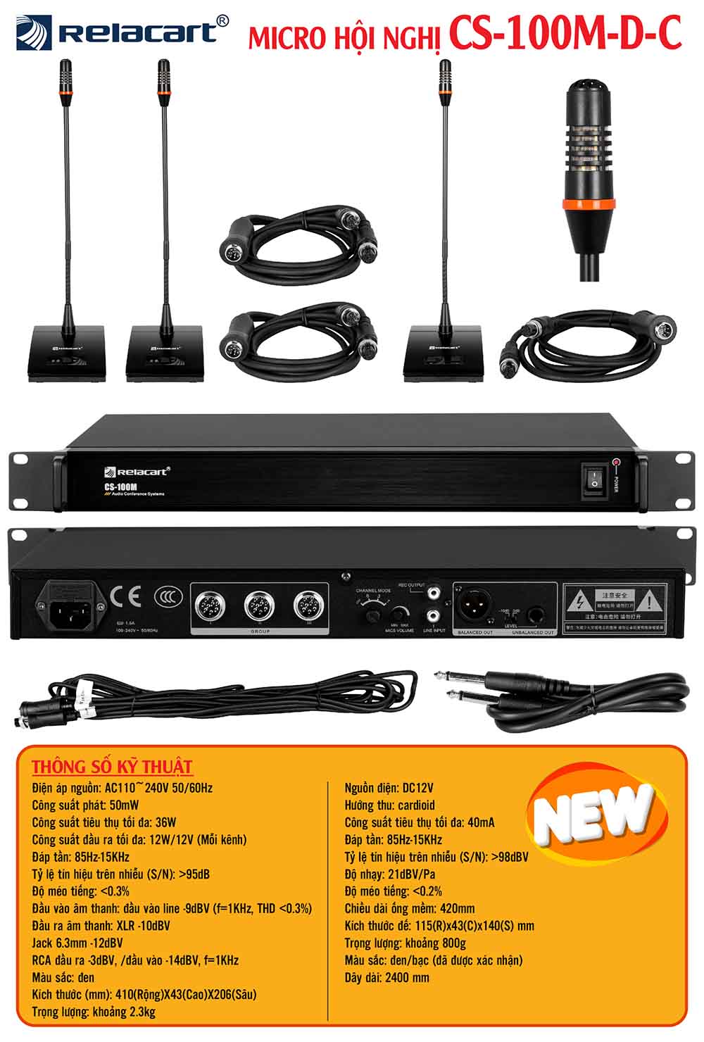 Micro hội nghị relacart CS-100M-D-C