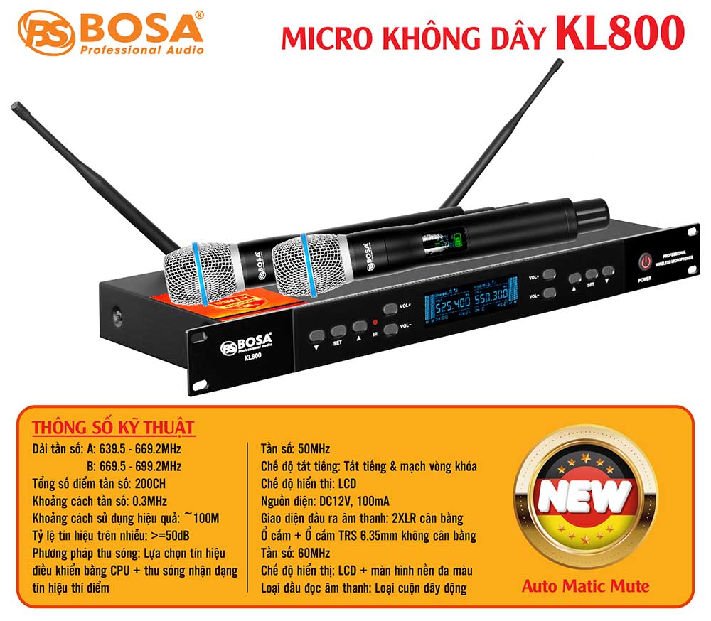 Micro không dây bosa KL800