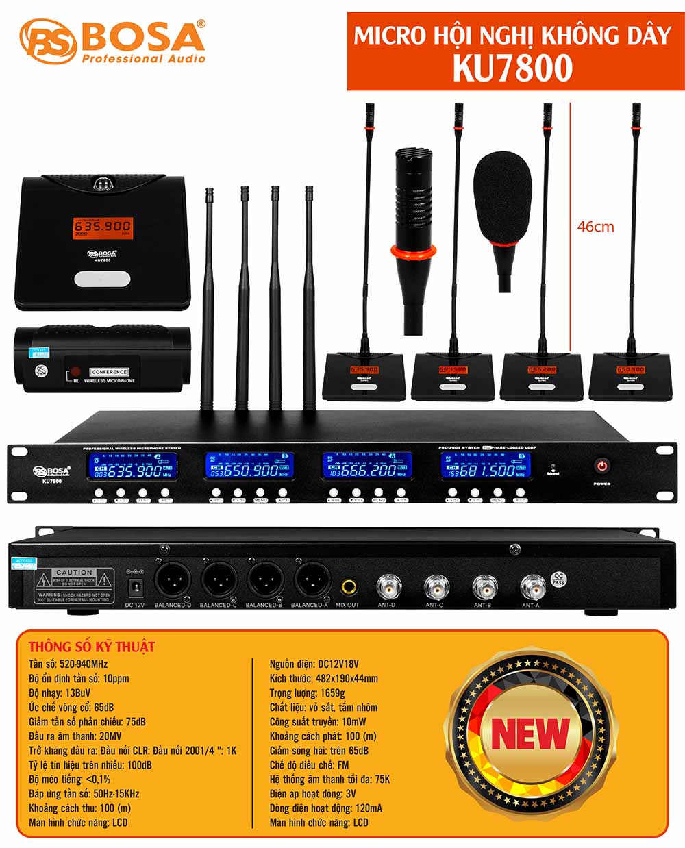 Micro hội nghị không dây Bosa KU7800