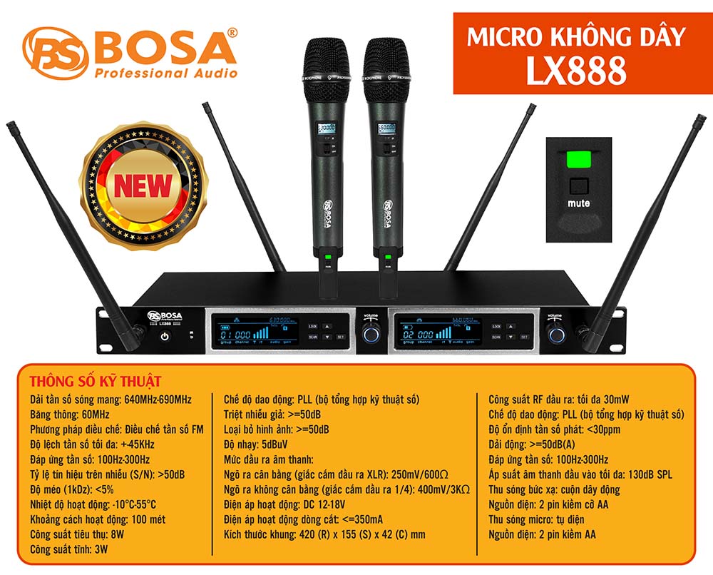 Micro không dây bosa LX888