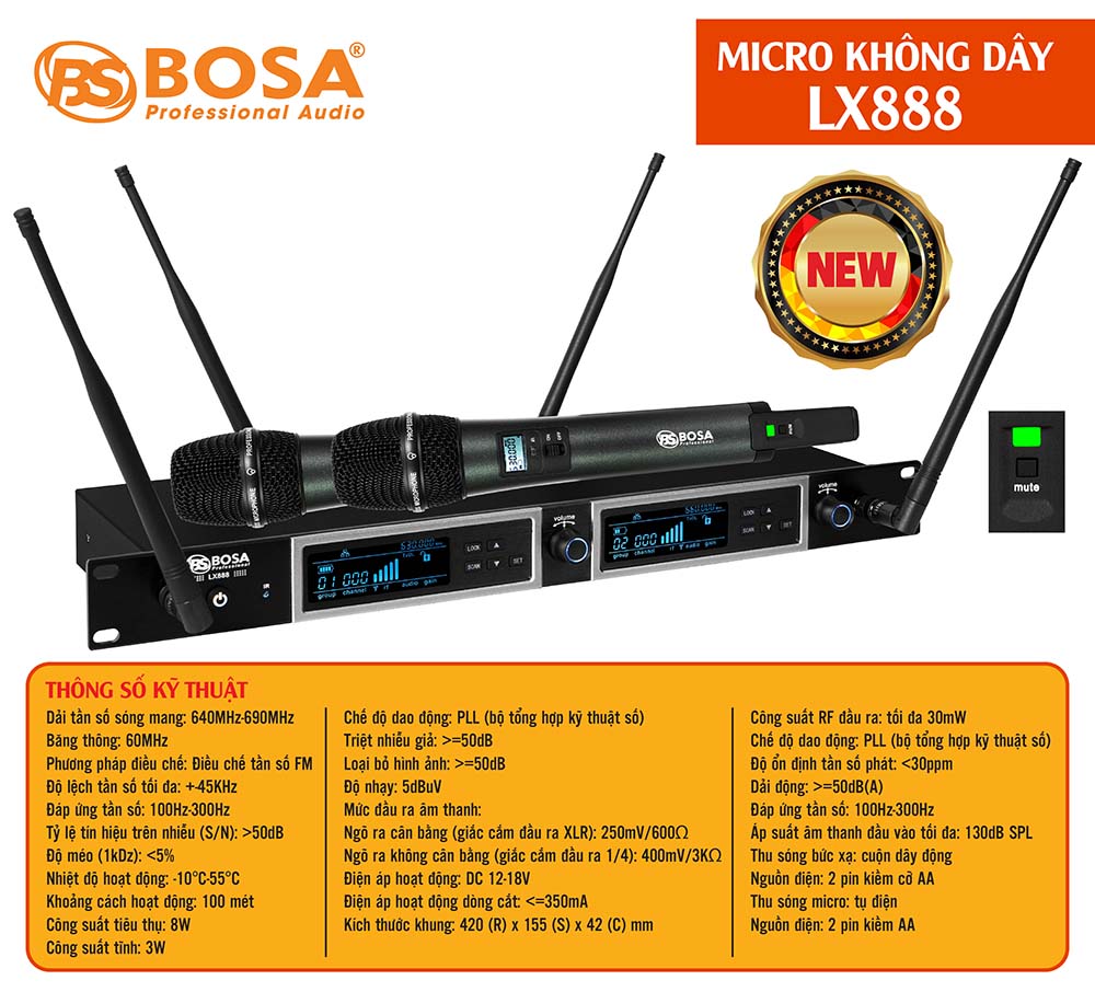 Micro không dây bosa LX888