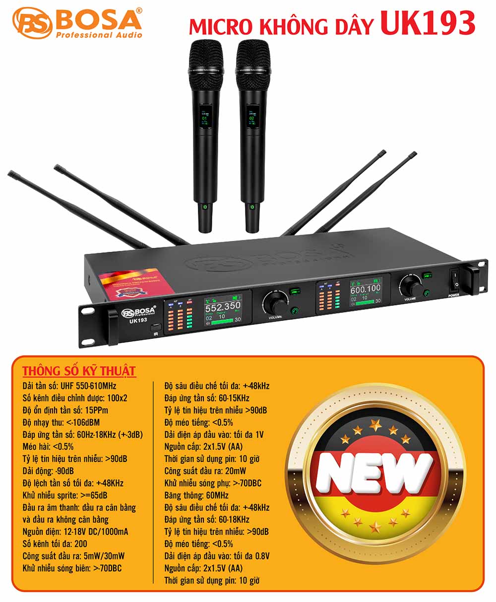 Micro không dây bosa UK193