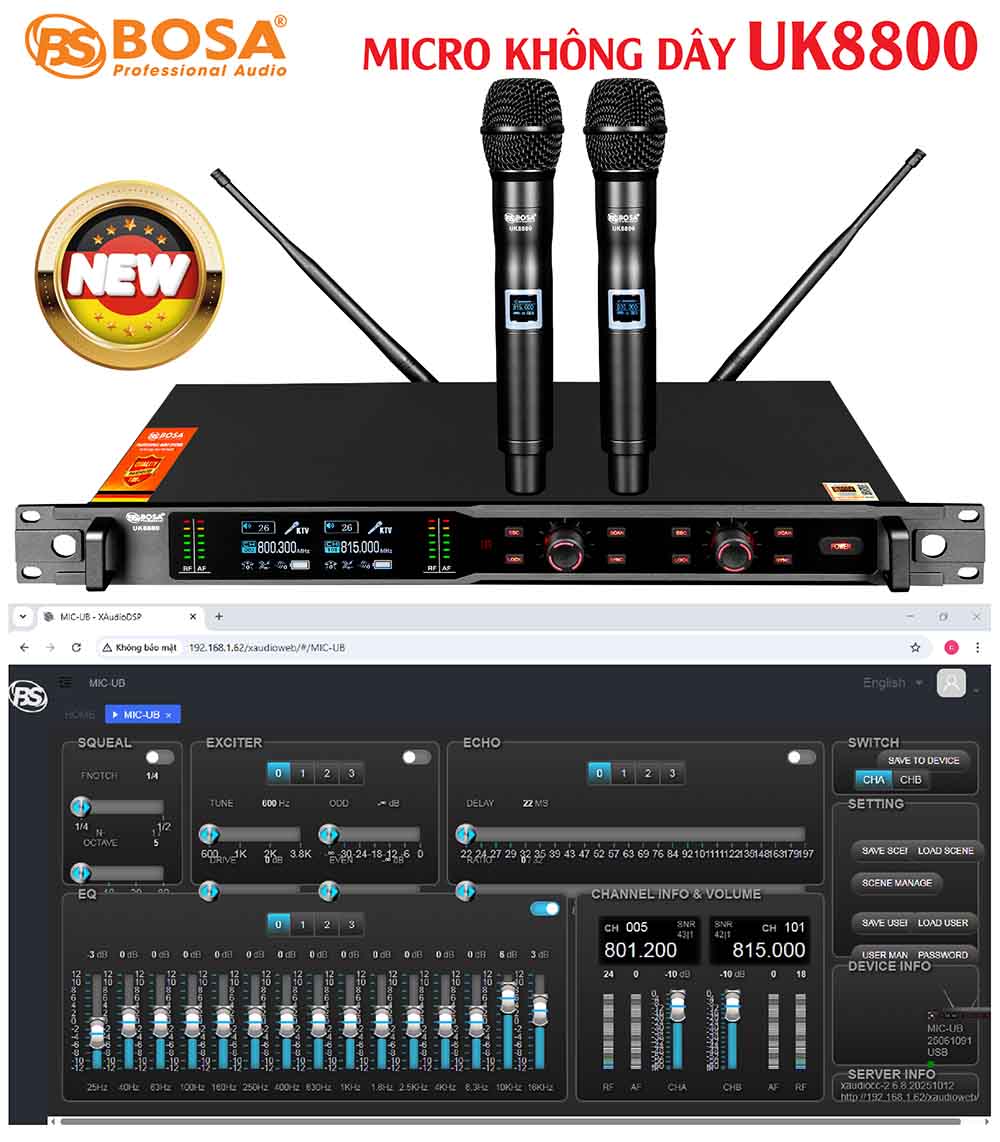 Micro không dây bosa UK8800