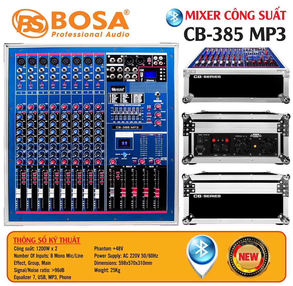 Mixer công suất CB-385 MP3 (Bluetooth)