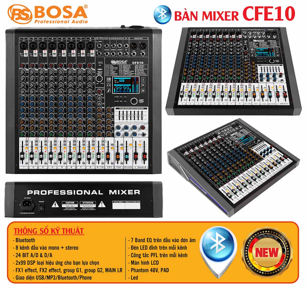 Bàn mixer bosa CFE10 bluetooth
