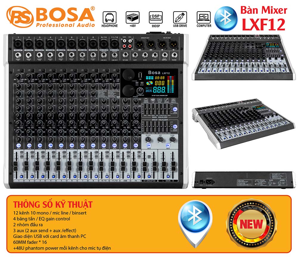 Bàn mixer bosa LXF12 Bluetooth