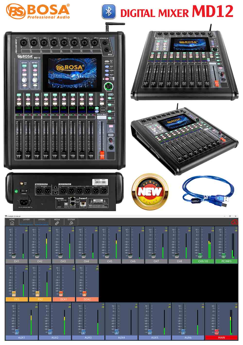 Mixer digital bosa MD12