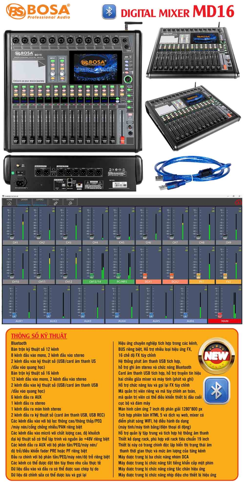 Mixer digital MD16 (Bluetooth)