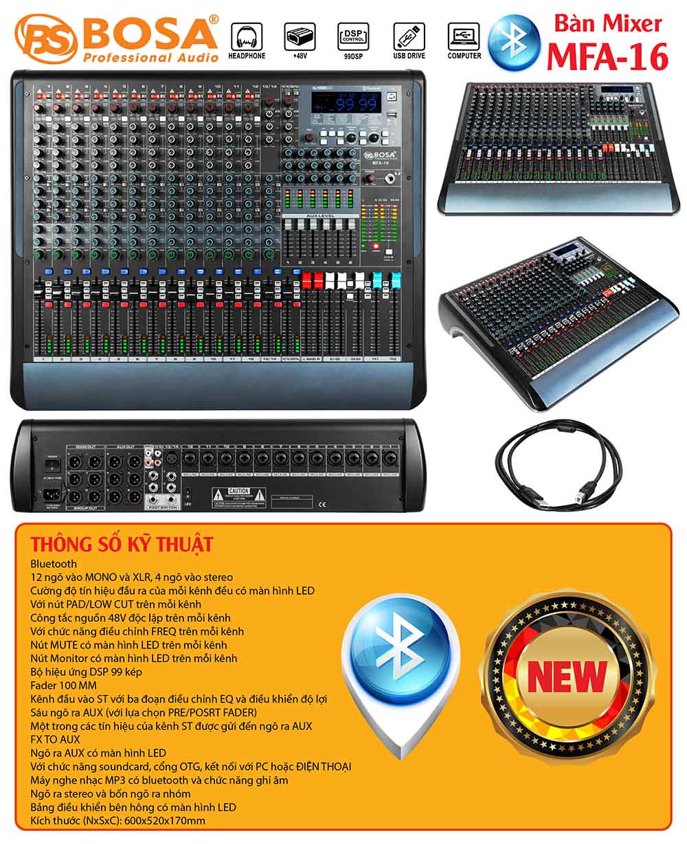 Mixer bosa MFA-16 bluetooth