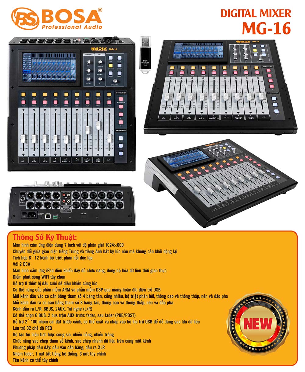 Bàn mixer digital bosa MG-16