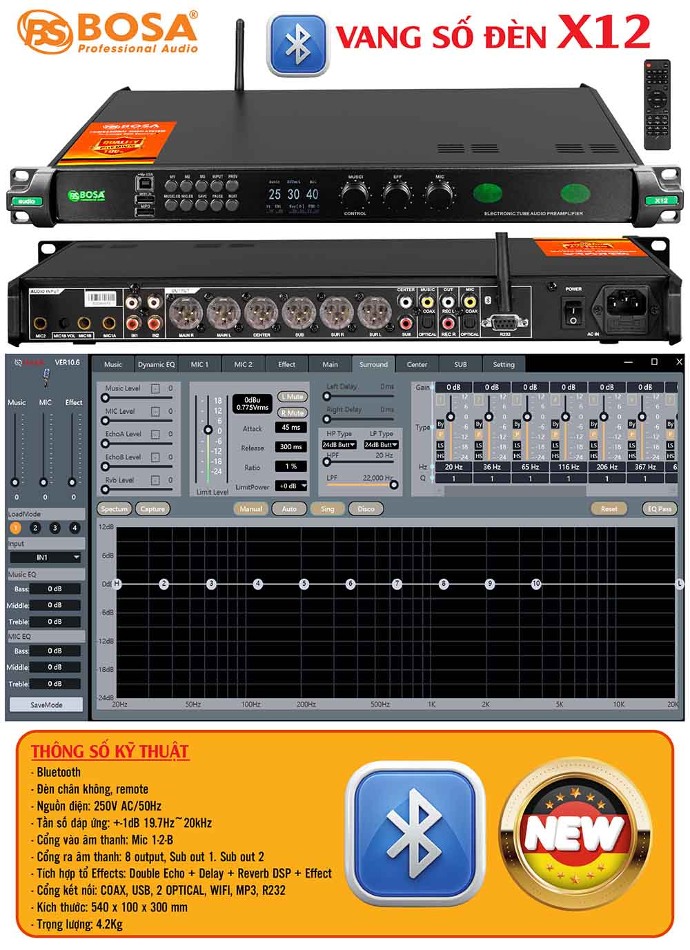 Vang số đèn bosa X12