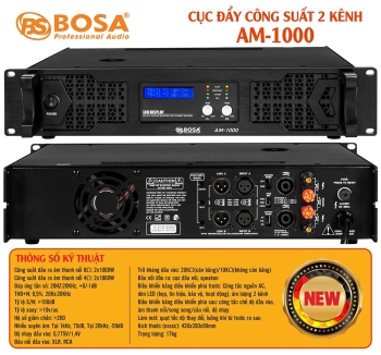 Main cục đẩy công suất 2 kênh bosa AM-1000