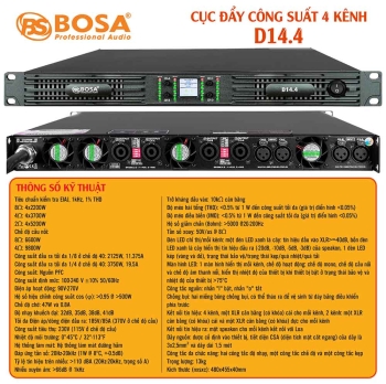 Main cục đẩy công suất bosa 4 kênh D14.4