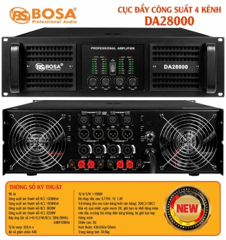 Cục đẩy công suất 4 kênh bosa DA28000