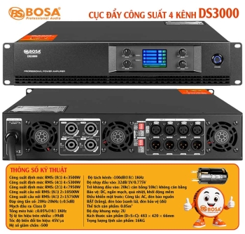 Cục đẩy công suất 4 kênh bosa DS3000