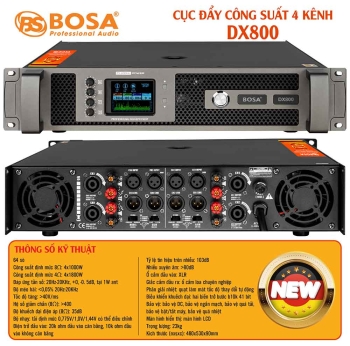Cục đẩy công suất 4 kênh bosa DX800