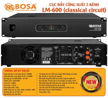 Main cục đẩy công suất 2 kênh bosa LM-600