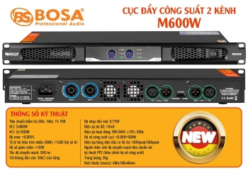 Cục đẩy công suất 2 kênh bosa M600W