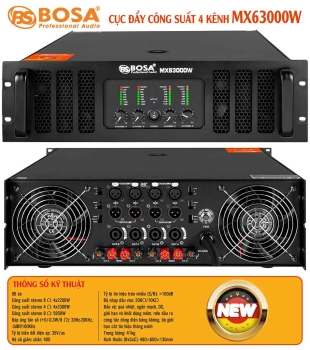 Cục đẩy công suất 4 kênh bosa MX63000W