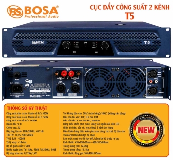 Cục đẩy công suất 2 kênh bosa T5