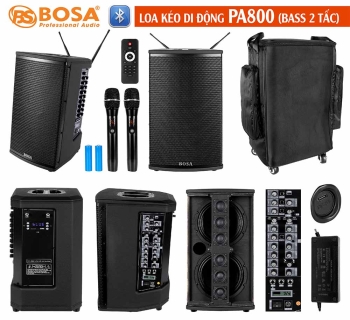 Loa kéo di động bosa PA800 (bass 2 tấc)